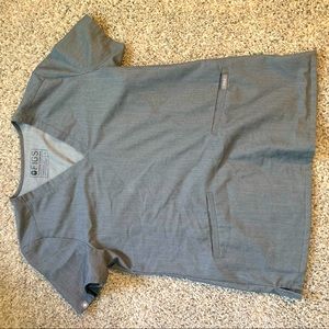 Figs gray three pocket scrub top